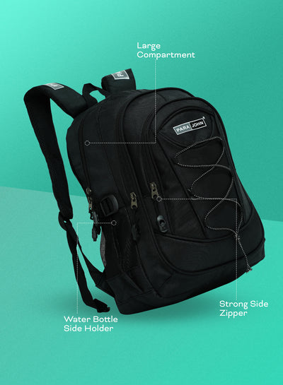 Classic Students School Backpack Black 16 Inch