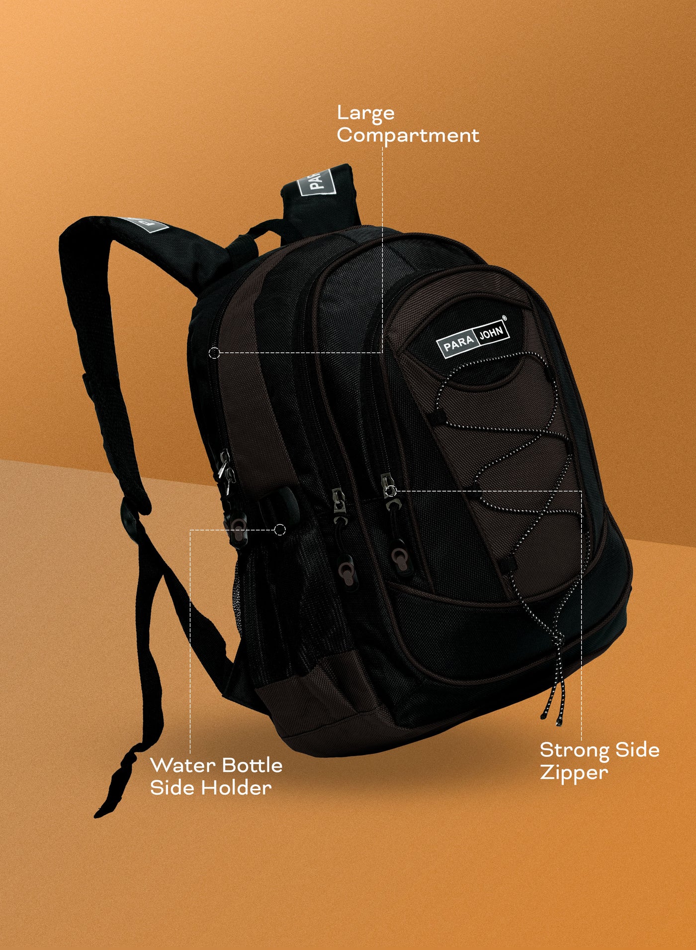 Classic Students School Backpack Brown 16 Inch