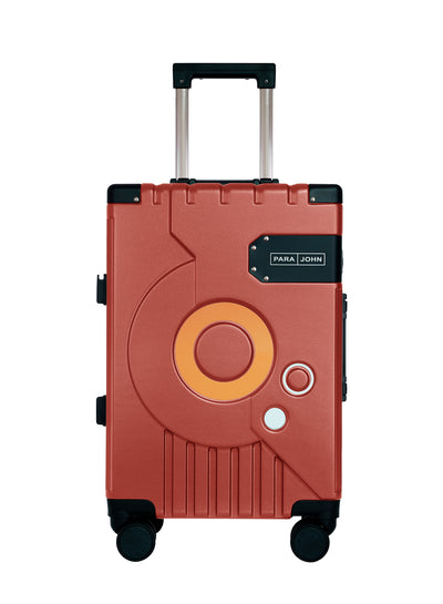 Cabin Luggage with Self-rebound Handle and Spinner Wheels, PC Travel Suitcase for Women Men, Carry on Suitcase for Business, Unique Record Shape Design 20 Inch