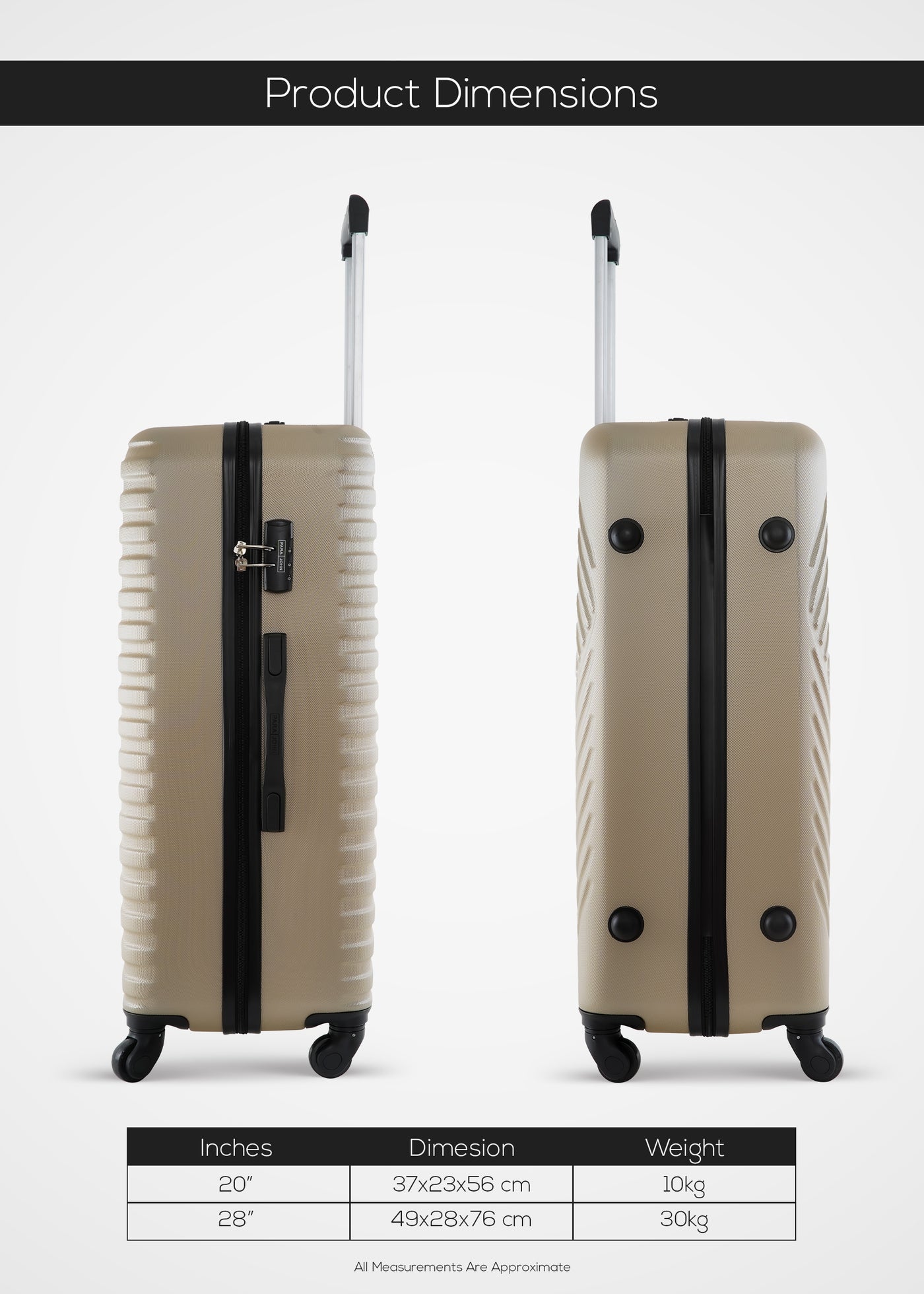 Sparkle ABS Hardside Spinner Luggage Trolley Set