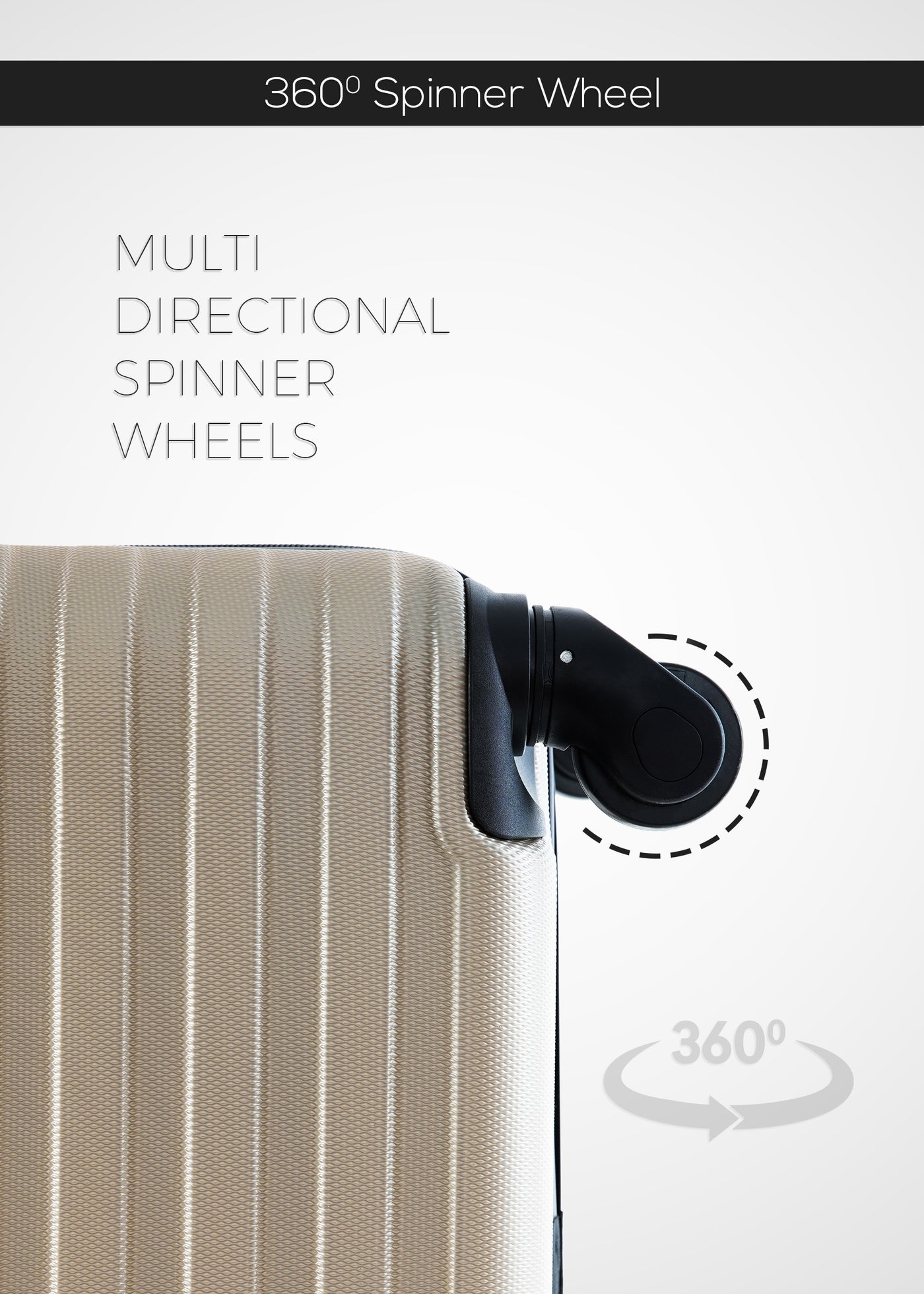 Sparkle ABS Hardside Spinner Luggage Trolley Set