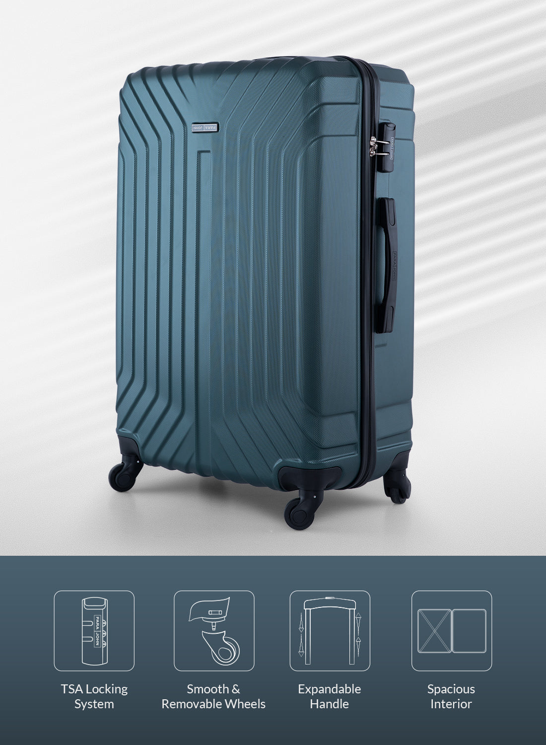 Winso 2-Piece ABS Hardside Spinner Luggage Trolley Set