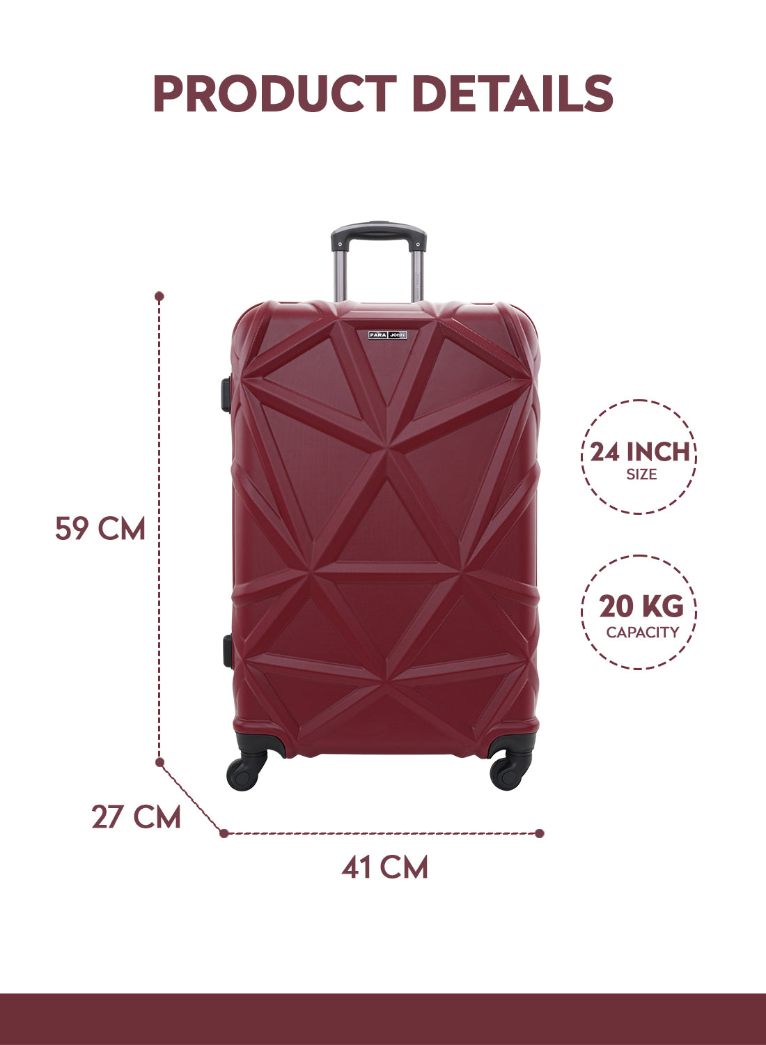 Matrix  Check In ABS Hardside Spinner Small Luggage Trolley 23 Inch