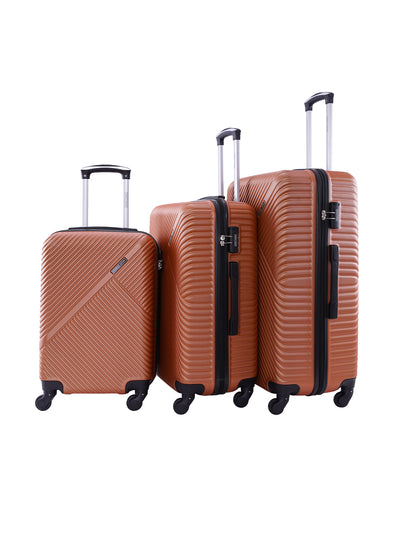 Vizro 3-Piece ABS Hardside Spinner Luggage Trolley Set