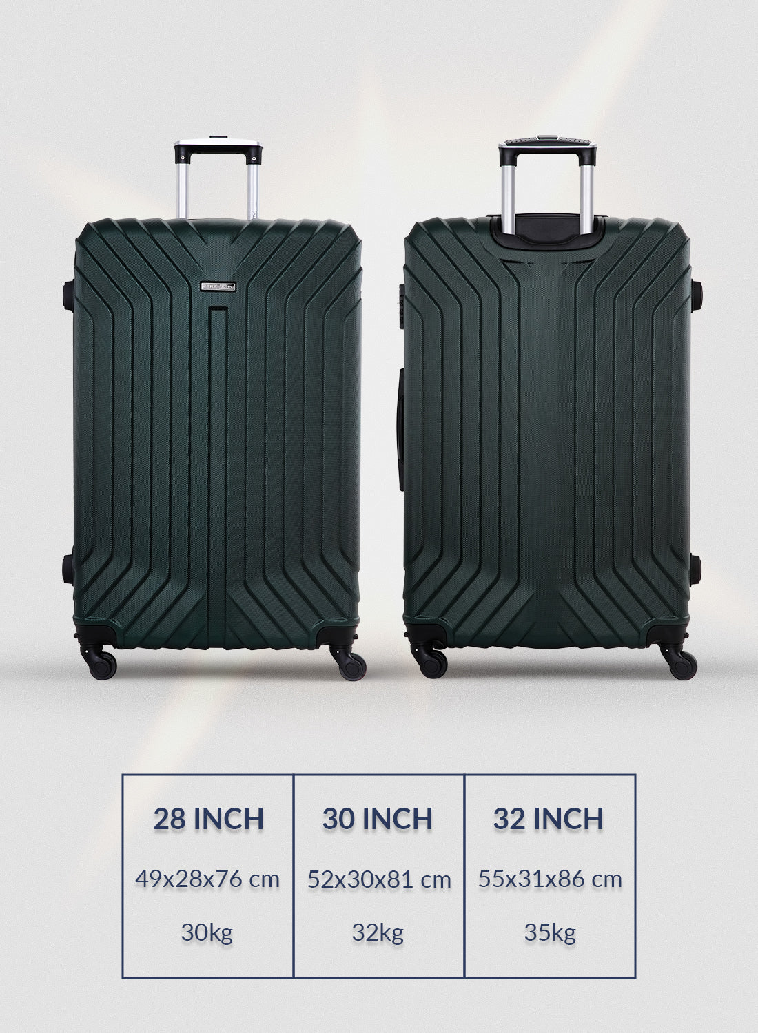 Parajohn Lightweight 3-Pieces Polypropylene Hard side Travel Luggage Trolley Bag Set with Lock for men / women / unisex Hard shell strong