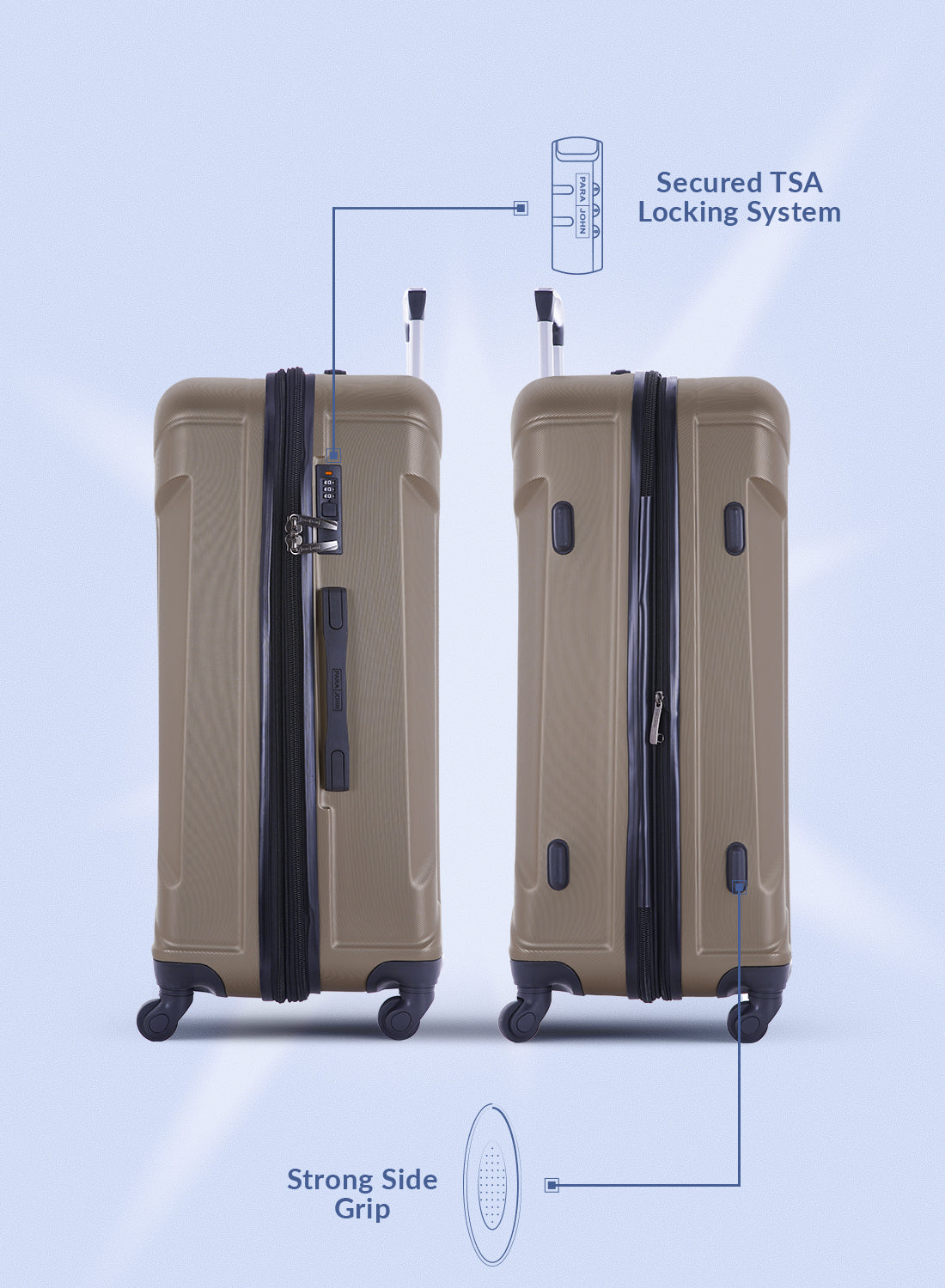 Parajohn Travel Luggage Suitcase Set of 4 -  Trolley Bag, Carry On Hand Cabin Luggage Bag - Lightweight Travel Bags with 360 Durable 4 Spinner Wheels - Hard Shell Luggage Spinner - (20'', ,24'', 28'', 32'')