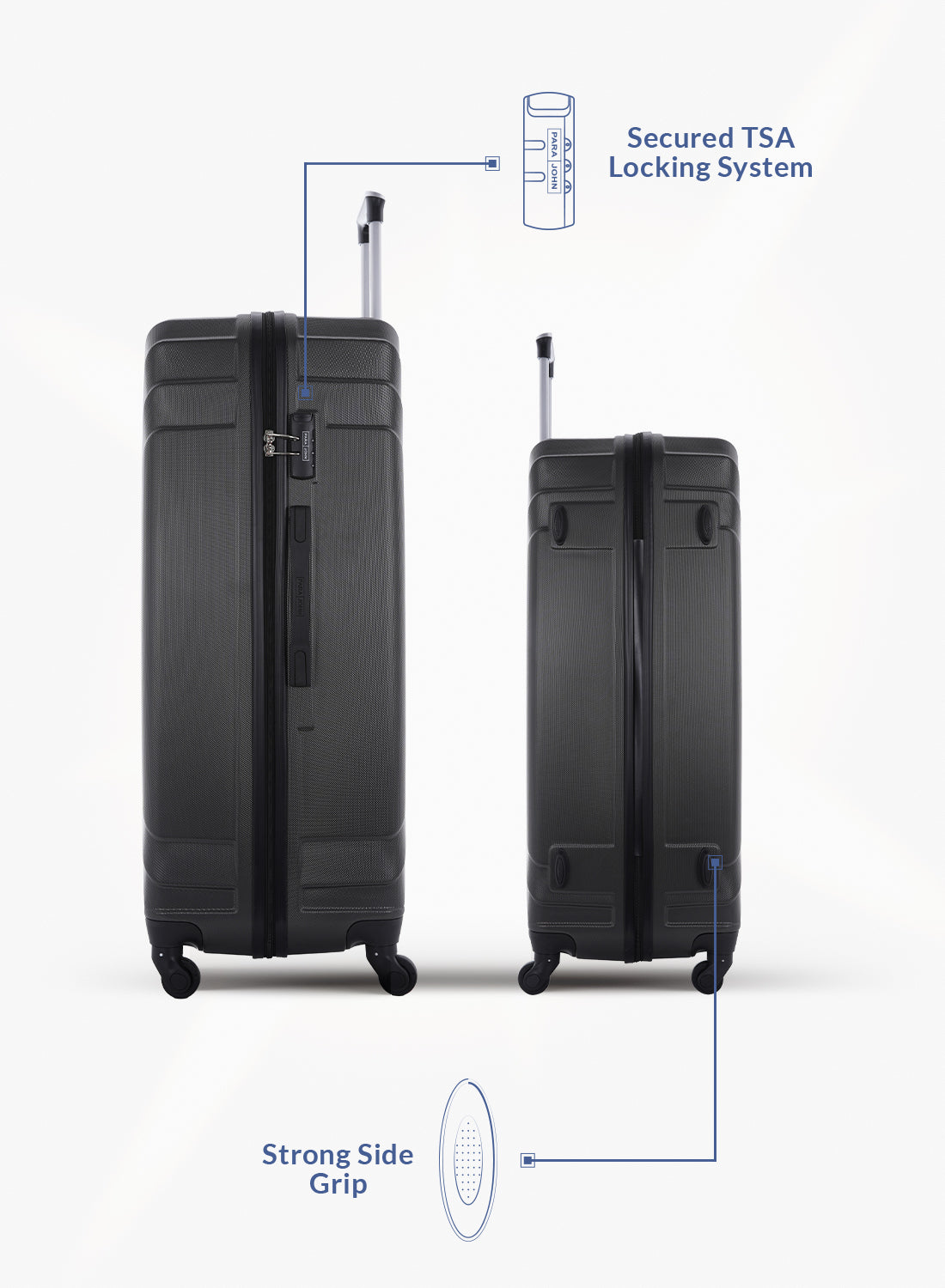 Parajohn Travel Luggage Suitcase Set of 4 - Trolley Bag, Carry On Hand Cabin Luggage Bag - Lightweight Travel Bags with 360 Durable 4 Spinner Wheels - Hard Shell Luggage Spinner - (20'', ,24'', 28'', 32'')