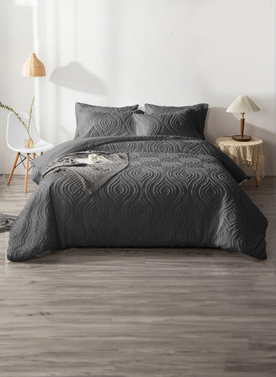 Comforter Set King Size All Season Everyday Use Bedding Set Extra Soft Microfiber 8 Pieces 1 Comforter ( 260 x 240cm ) 2 Pillow Covers 2 Shawm 1 bedsheet 2 cushions