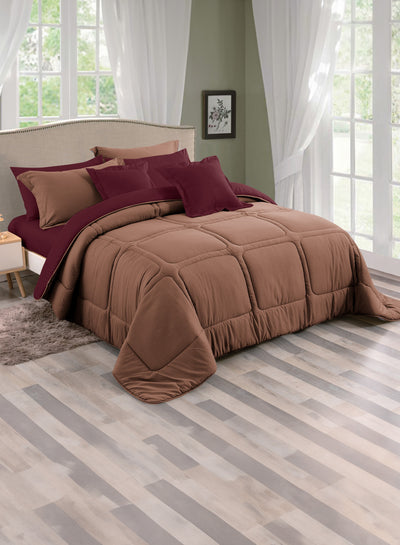 Comforter Set King Size All Season Everyday Use Bedding Set Extra Soft Microfiber 6 Pieces 1 Comforter ( 260 x 240cm ) 2 Pillow Covers 1 bedsheet 2 cushions
