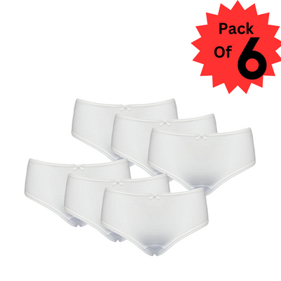 Alphabet Girls Panty  White 6 Pack (11/12yrs)