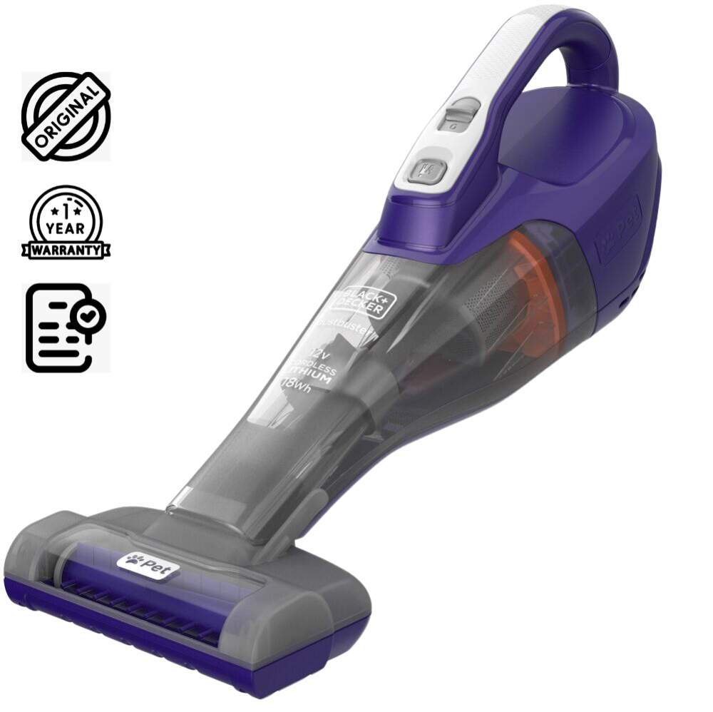 Brown Box Cordless Dustbuster Handheld Pet Care Vacuum with Motorized Pet Head, Jack Plug Charger & Wall Mount for Home & Car