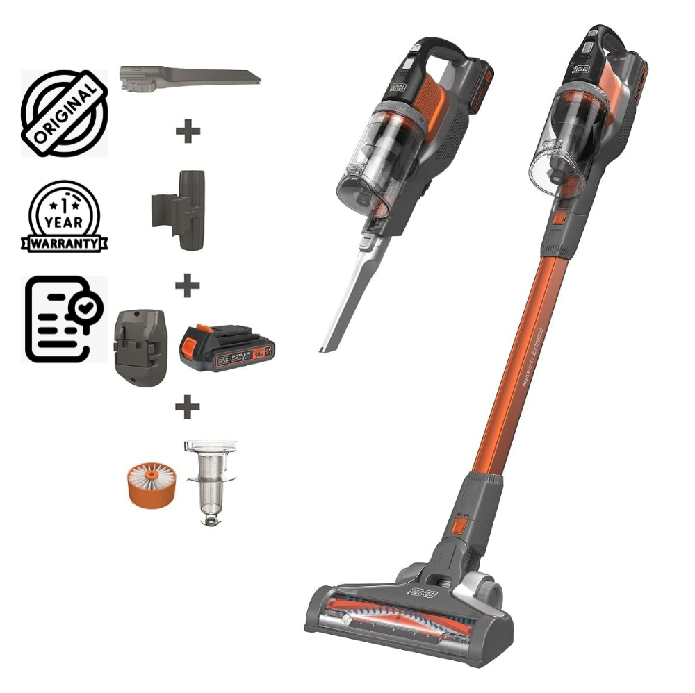 Brown Box 18V 36Wh Cordless Stick Vacuum Cleaner 4in1 With 2.0Ah Lithium-Ion Battery, 40AW Suction Power, 650ml Dust Bowl with 70% Carpet Pickup POWERSERIES Extreme