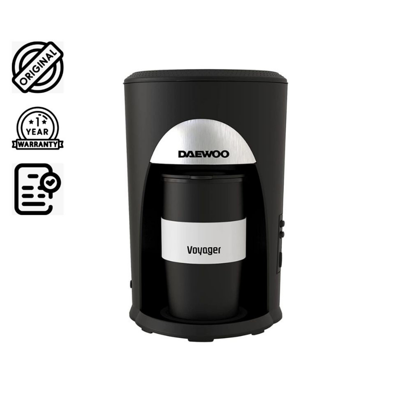 Brown Box Portable Single Cup Coffee Maker for Drip Coffee and Espresso with Travel Mug 500W