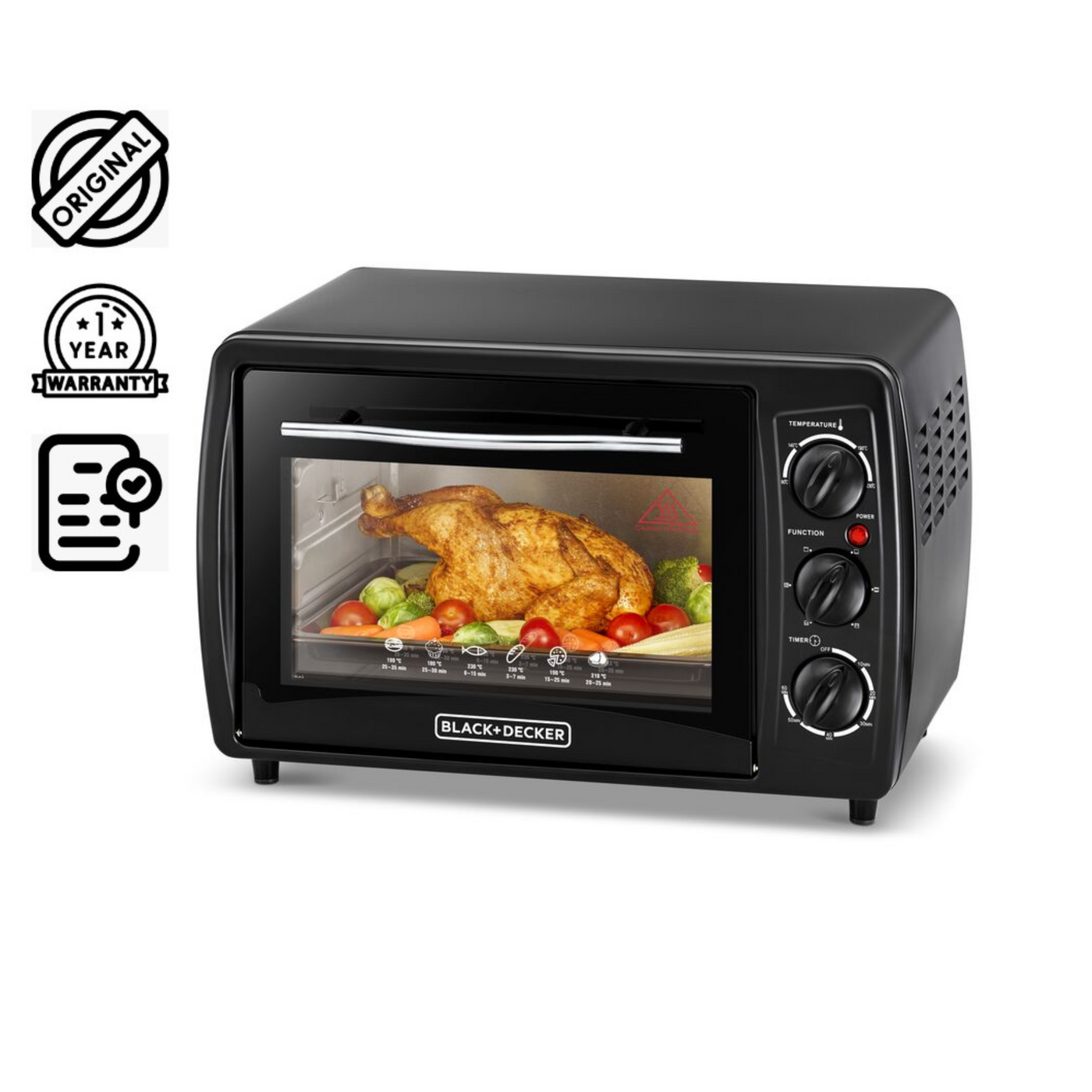 Brown Box  19L Double Glass Multifunction Toaster Oven with Rotisserie for Toasting/ Baking/ Broiling