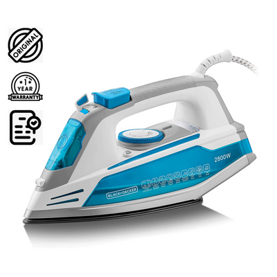 Brown Box 2800W 2 Way Auto Shut-Off Anti Drip, Anodized Sole Plate Variable Steam Iron, Blue