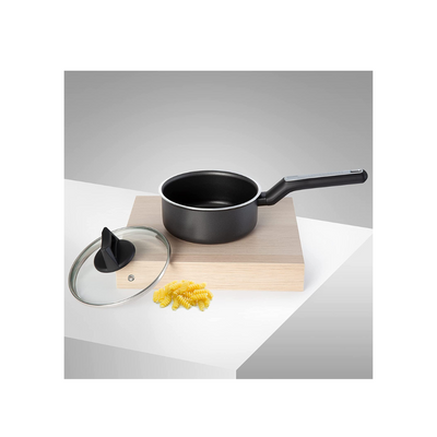 Brown Box 9-Piece Non-Stick Cookware Set (Fry Pan, Casserole, Saucepan, Kadai, 3 Lids & 2 Spatulas) with 5 Layer PTFE Teflon Non-Stick Spray Coating