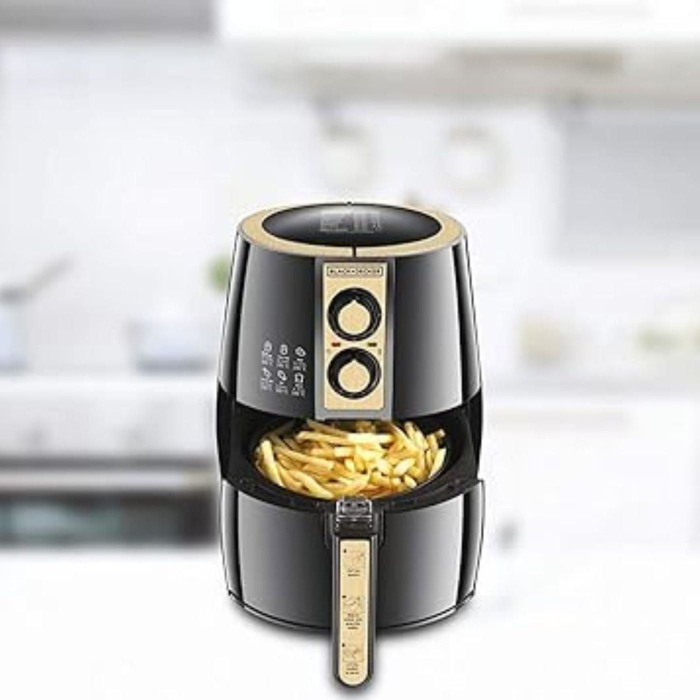 2.5 Liter 800G 1500W Manual Air Fryer Aerofry With Rapid Air Covection Technology, Black/Gold