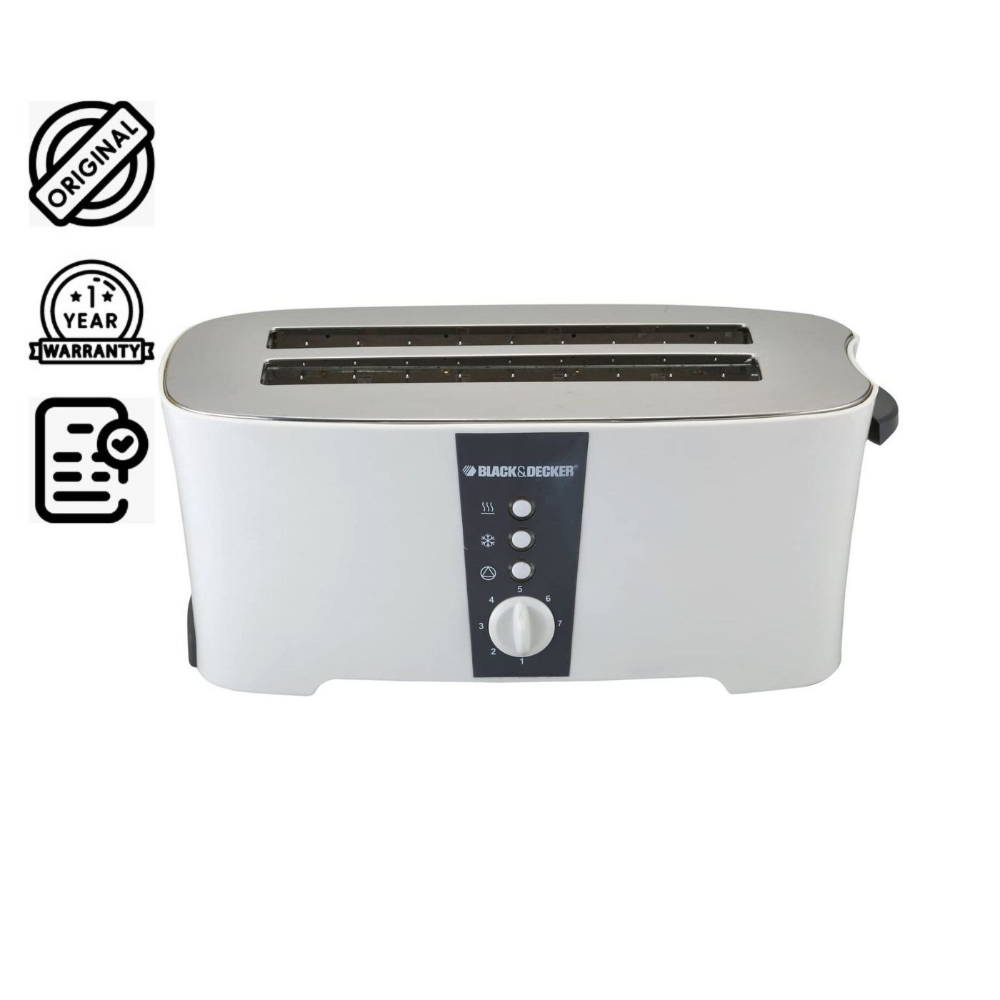 Brown Box 1350W 4 Slice cool touch Toaster with Electronic Browning Control White