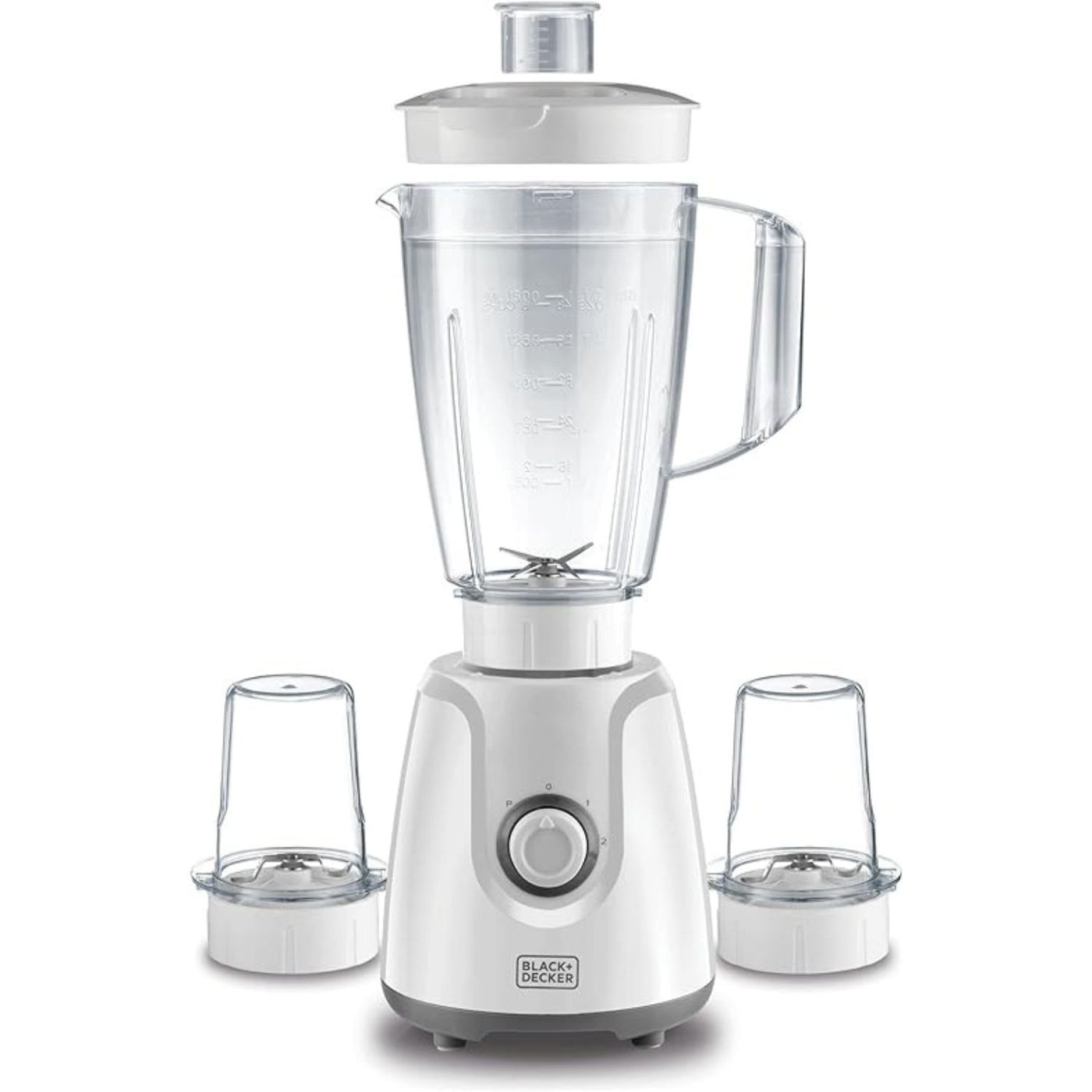 400W 1.5L Blender With Grinder Mills With 300ml 2 Grinding Mill, Stainless Steel Blades and Two Pulse Control White, For Fine Grinding Coffee Herbs&Spices White