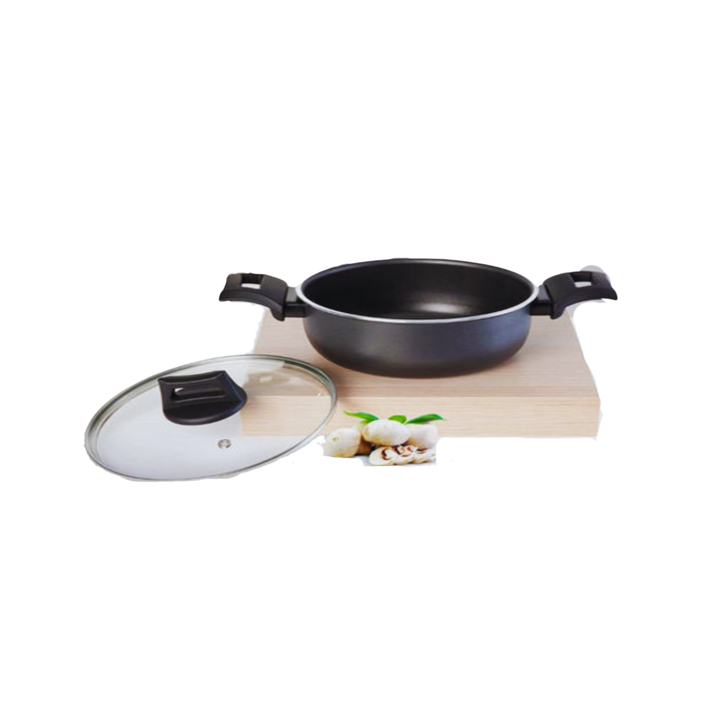 20cm Non-Stick Casserole, Stockpot & Stewpot with Glass Lid and 5 Layer PTFE Teflon Non-Stick Spray Coating