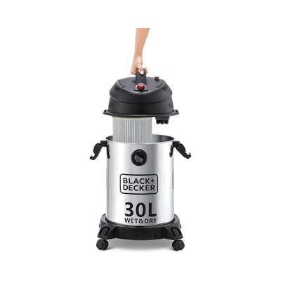 1610W 30L Wet and Dry Stainless Steel Tank, Drum Vacuum Cleaner