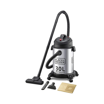 1610W 30L Wet and Dry Stainless Steel Tank, Drum Vacuum Cleaner