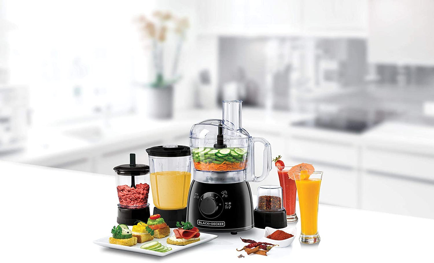 Black+Decker 400W 29 Function Food Processor with Blender, Mincer & Grinder , Black - KR43-B5