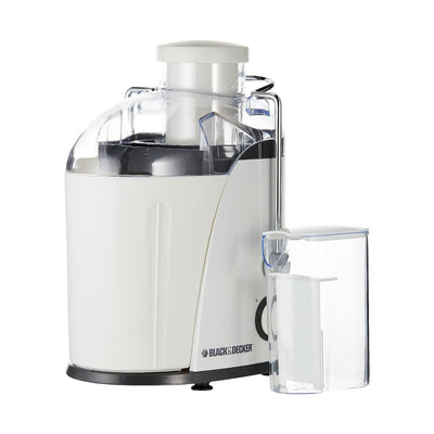 BLACK+DECKER 400W 65mm Juice Extractor XL Feeding Chute 1.3L Large Pulp Container, 350ml Large Juice Collector, Stainless Steel Filter, For Juicing Fruits&Vegetables Easily JE400-B5