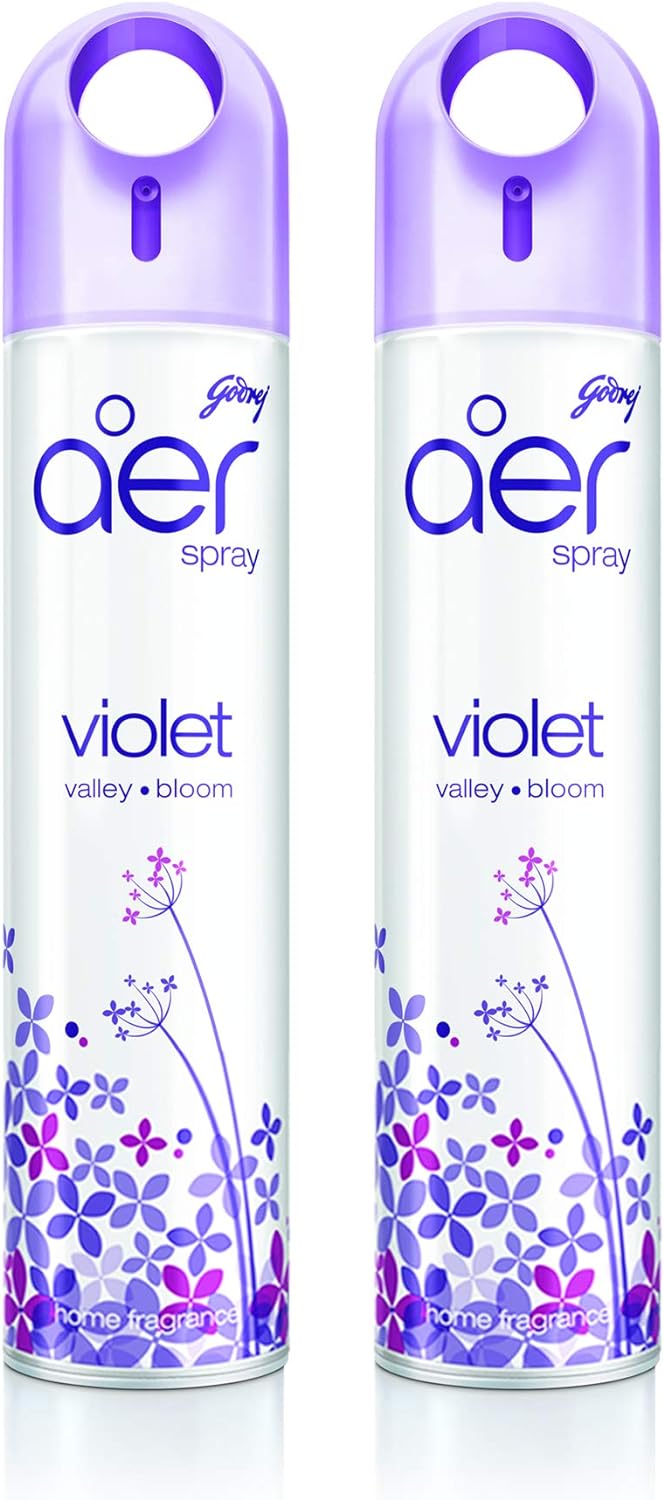 Godrej aer spray, Home & Office Air Freshener - Violet Valley Bloom, 300 ml (Pack of 2)