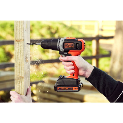 Brown Box Combi Hammer Drill with 2 Batteries in Kitbox for Metal, Wod & Masonry Drilling & Screwdriving/Fastening