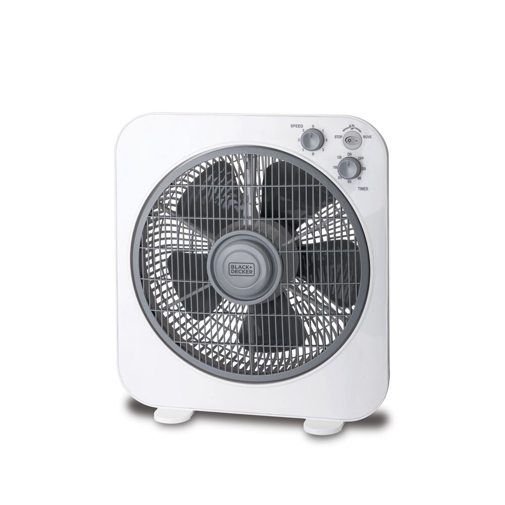 40W Box Desk Fan 12 Inch Fan Diameter, 3 Speeds Low/Medium/High And 5 Blade Design With Adjustable Portable/Travel Friendly Body To Direct Swing