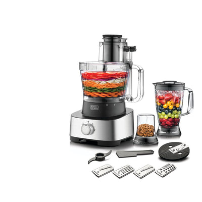 880W 4-in-1 Food Processor, Blender, Grinder and Dough Maker with 31 Functions, Silver/Black