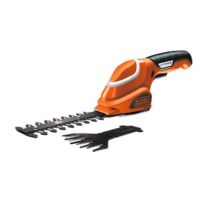 7V Li-Ion Cordless Garden Shear Shrubber Kit with 2 Blades for Box Hedges and Lawn Hedges