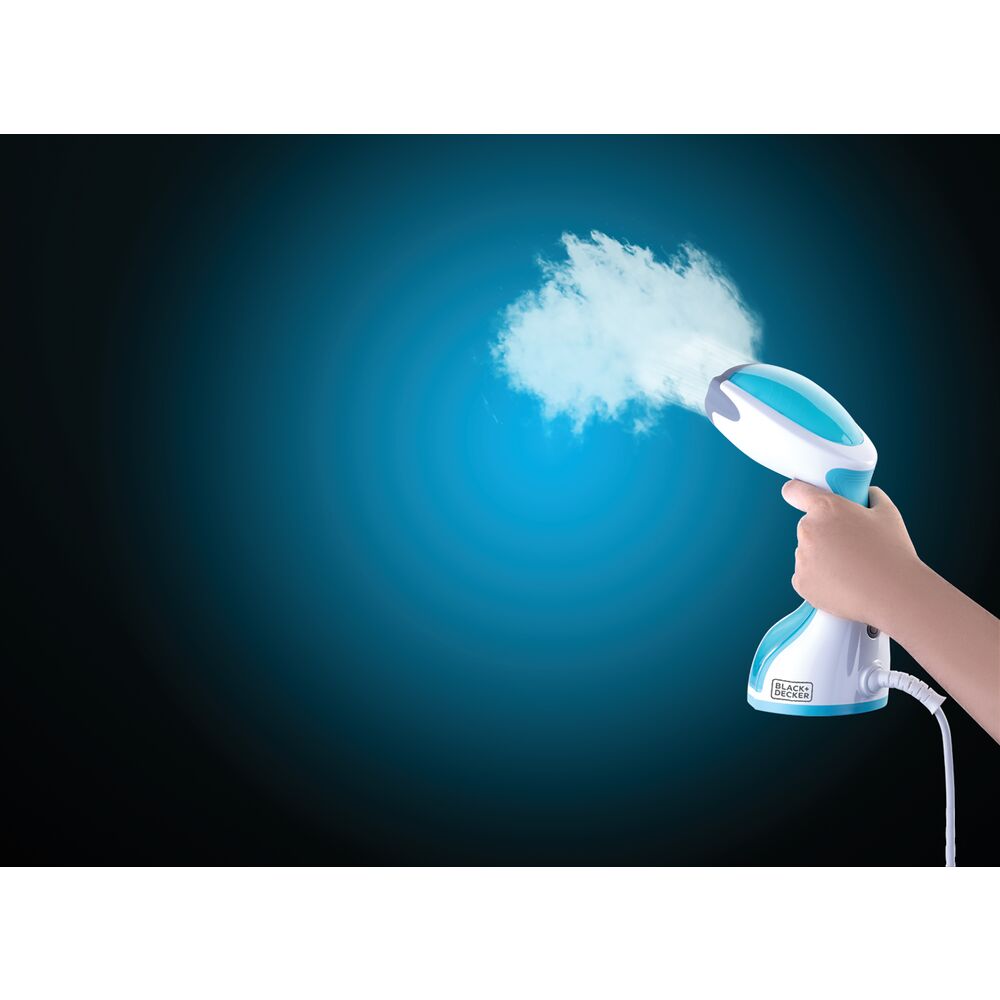 BLACK+DECKER 1200W 260ml Handheld Garment Steamer With 20gm/min Steam, Anti Calc System, Fabric Lint Remover and Universal Bottle Adaptor For Wrinkle Free&Santized Garment HST1200-B5