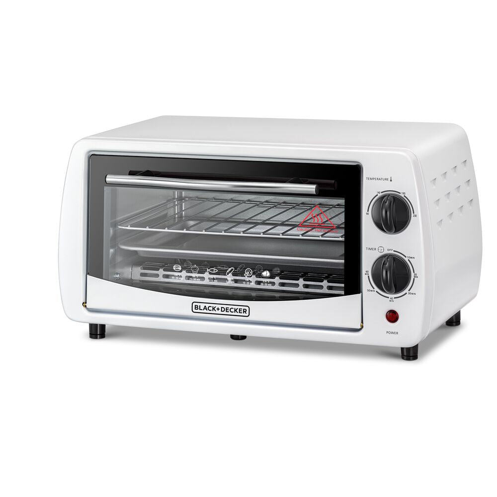 Brown Box 9L Double Glass Multifunction Toaster Oven for Toasting/ Baking/ Broiling, White