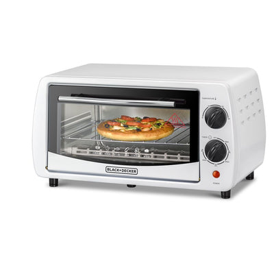 Brown Box 9L Double Glass Multifunction Toaster Oven for Toasting/ Baking/ Broiling, White