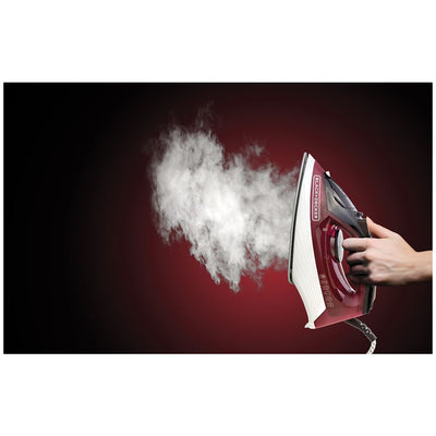 Brown Box Steam Iron with Anti Drip, Red, 1600W