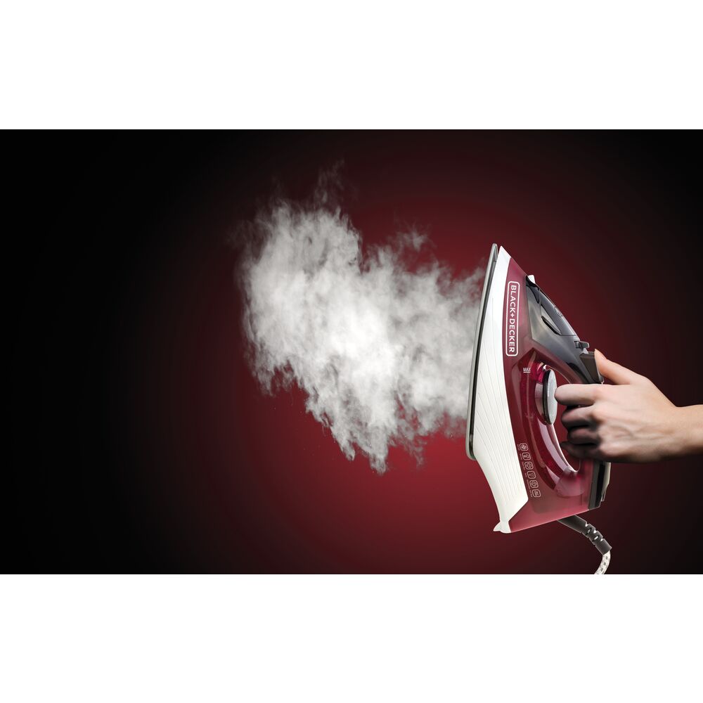 Brown Box Steam Iron with Anti Drip, Red, 1600W