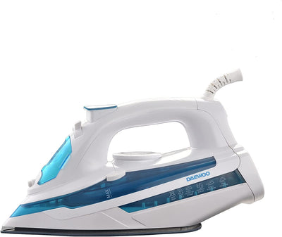 2400W Steam Iron With Ceramic Soleplate, Antidrip, Anticalc, Auto Shutoff, Self Clean, Spray & Steam Function Korean Technology White/Blue