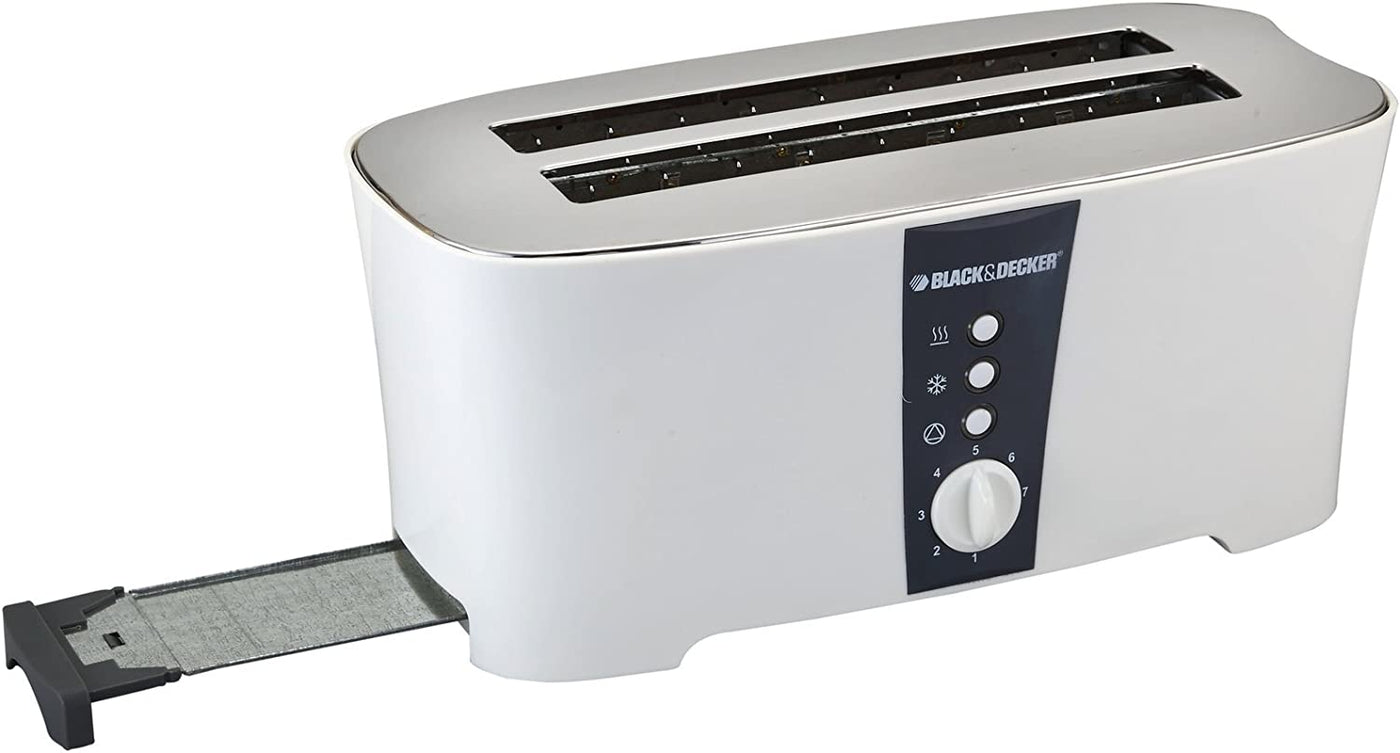 Brown Box 1350W 4 Slice cool touch Toaster with Electronic Browning Control White