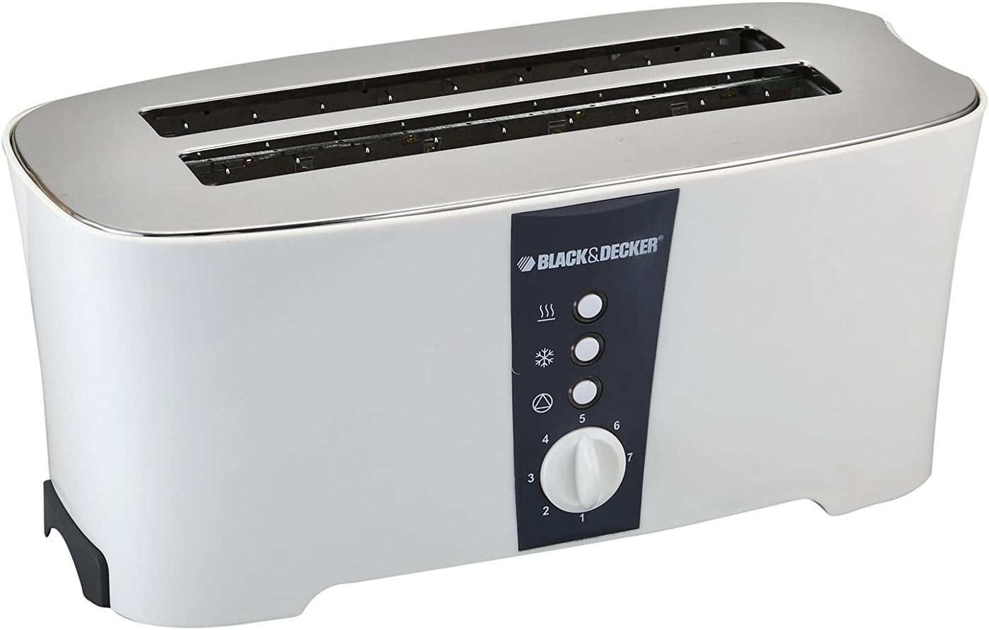 Brown Box 1350W 4 Slice cool touch Toaster with Electronic Browning Control White