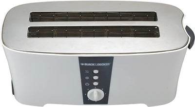 Brown Box 1350W 4 Slice cool touch Toaster with Electronic Browning Control White