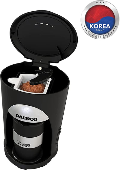 *Portable Single Cup Coffee Maker for Drip Coffee and Espresso with Travel Mug 500W
