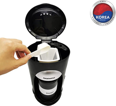 *Portable Single Cup Coffee Maker for Drip Coffee and Espresso with Travel Mug 500W