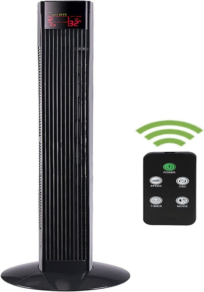 Digital 3 Speed Tower Fan with Timer and Oscillation 45W Korean Technology DTF36DR Black