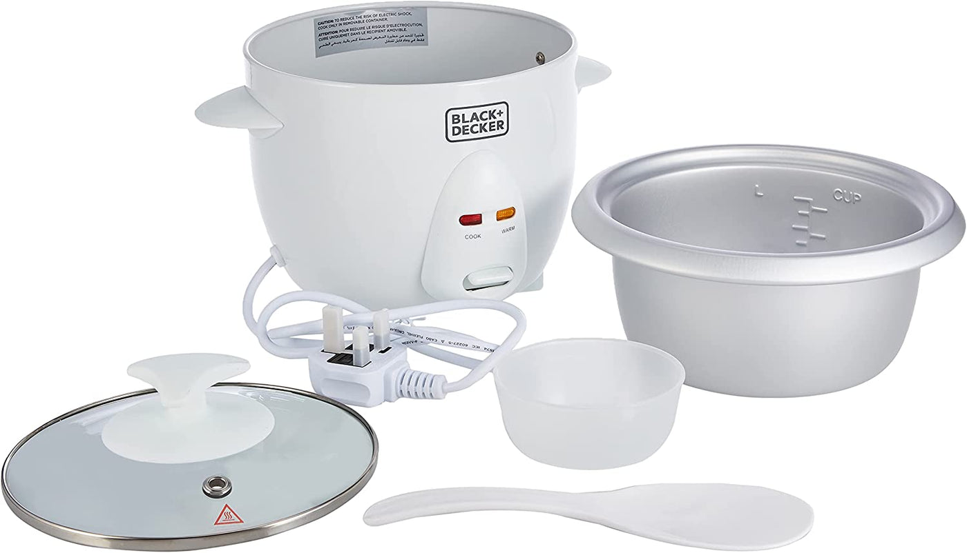 Brown Box 0.6 L/ 2.5 Cup Rice Cooker, white