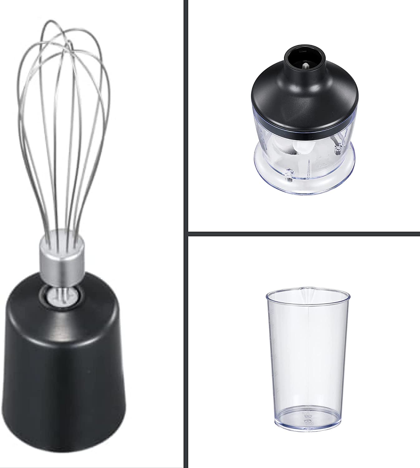 *600W 4-in-1 Stainless Steel Hand Blender with Chopper and Whisk