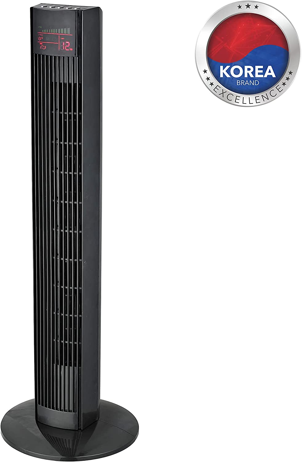 Brown Box 36 inch Digital Tower Fan with Remote, Timer, Oscillation, 3 Fan Speeds & 3 Wind Modes