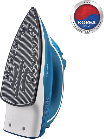 2200W Steam Iron With Ceramic Soleplate, Anti-Drip, Anti-Calc, Auto Shut-Off, Self Clean, Spray & Steam Function Korean Technology Blue