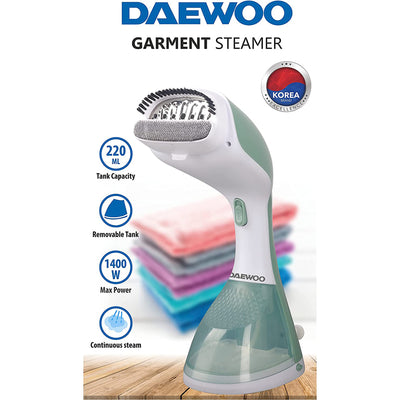 Handheld Portable Garment Steamer with Cloth & Lint Brush, Korean Technology 0.22 L 1400 W Green